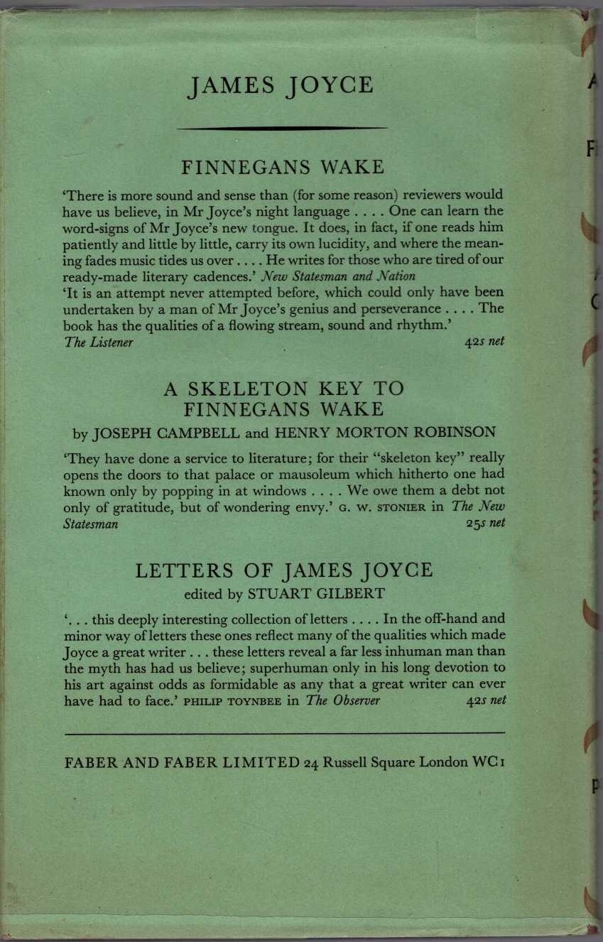 A CENSUS OF FINNEGANS WAKE magnified rear book cover image