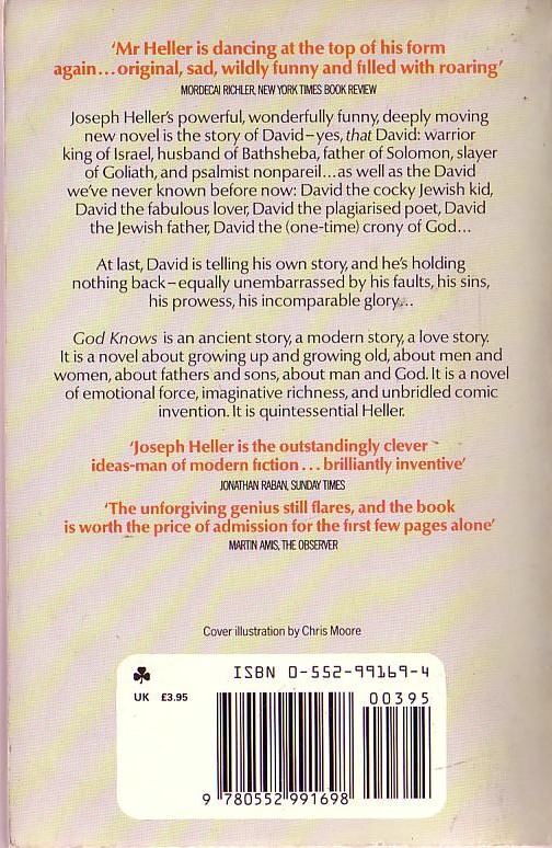 Joseph Heller  GOD KNOWS magnified rear book cover image