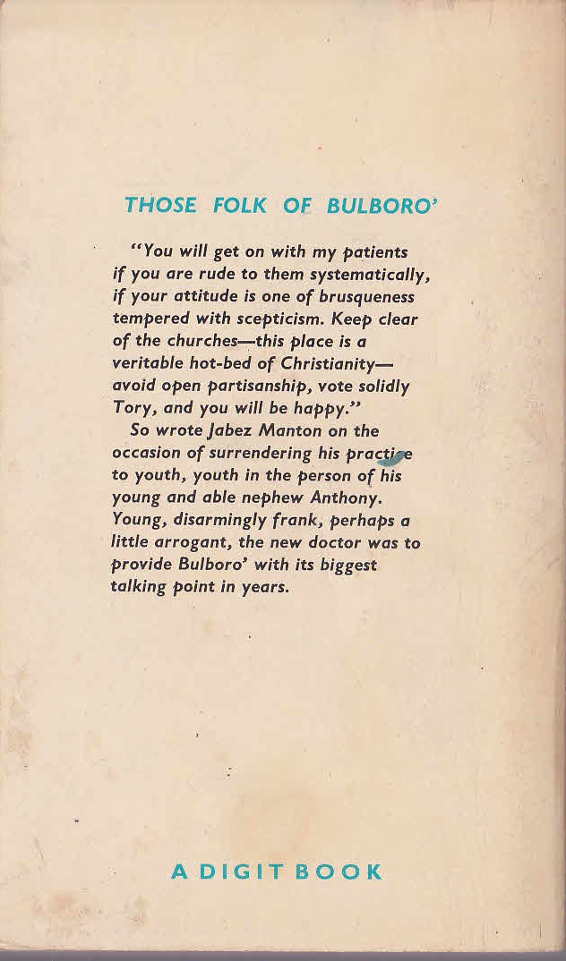 Edgar Wallace  THOSE FOLK OF BULBORO' magnified rear book cover image