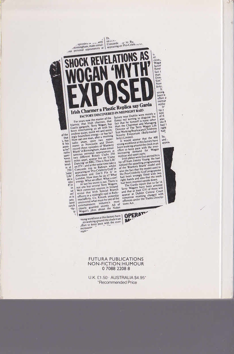 Terry Wogan  THE DAY JOB magnified rear book cover image