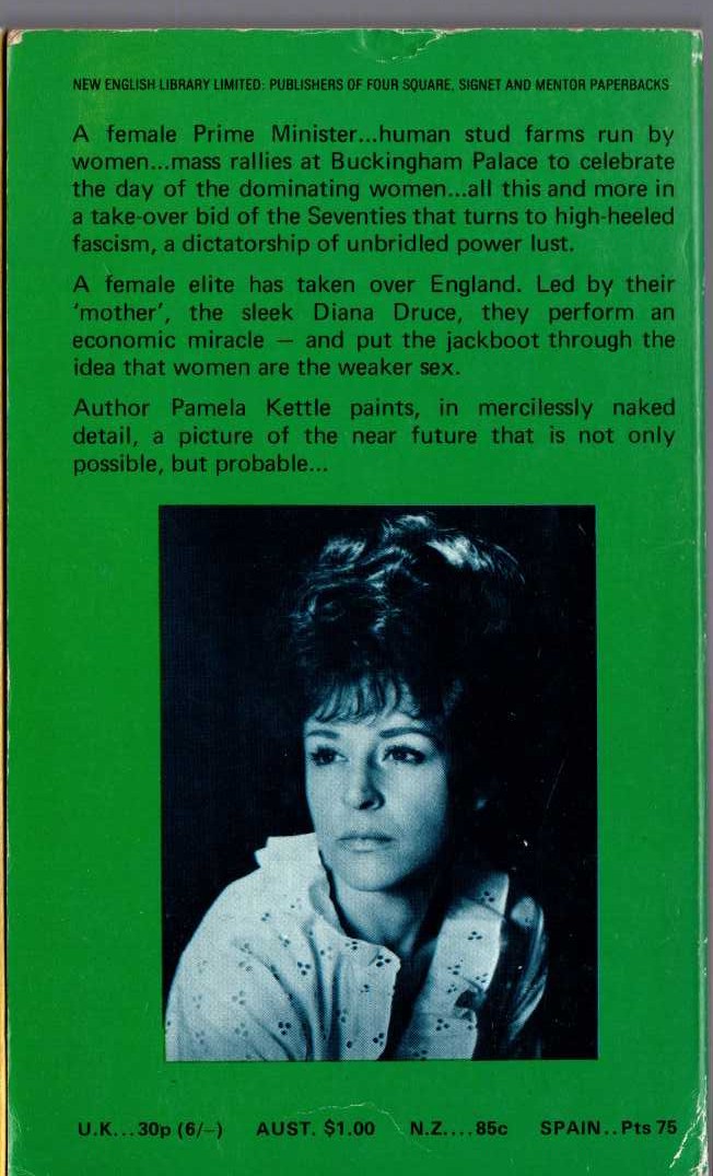 Pamela Kettle  THE DAY OF THE WOMEN magnified rear book cover image