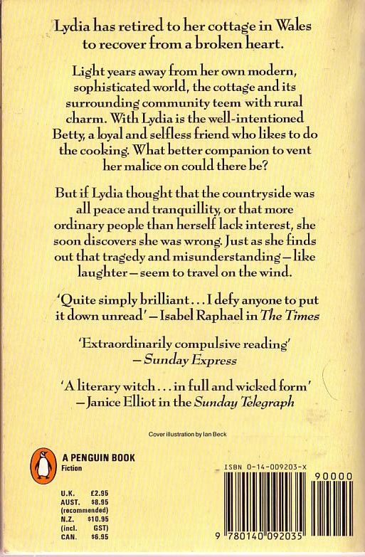 Alice Thomas Ellis  UNEXPLAINED LAUGHTER magnified rear book cover image