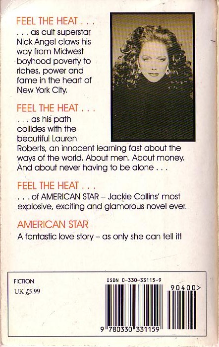 Jackie Collins  AMERICAN STAR magnified rear book cover image