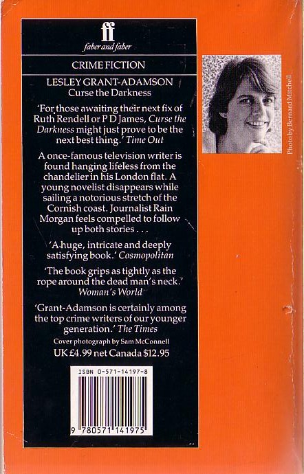 Lesley Grant-Adamson  CURSE THE DARKNESS magnified rear book cover image