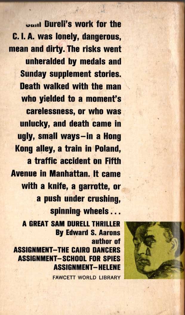 Edward S. Aarons  ASSIGNMENT CARLOTTA CORTEZ magnified rear book cover image