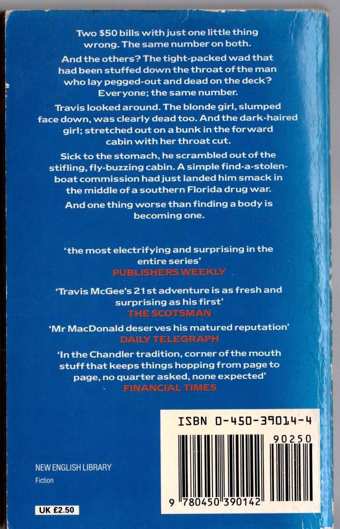 John D. MacDonald  THE LONELY SILVER RAIN magnified rear book cover image