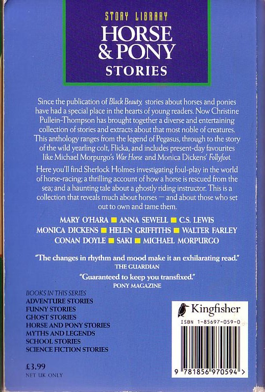 (Pullein-Thompson, Christine selects) HORSE & PONY STORIES magnified rear book cover image