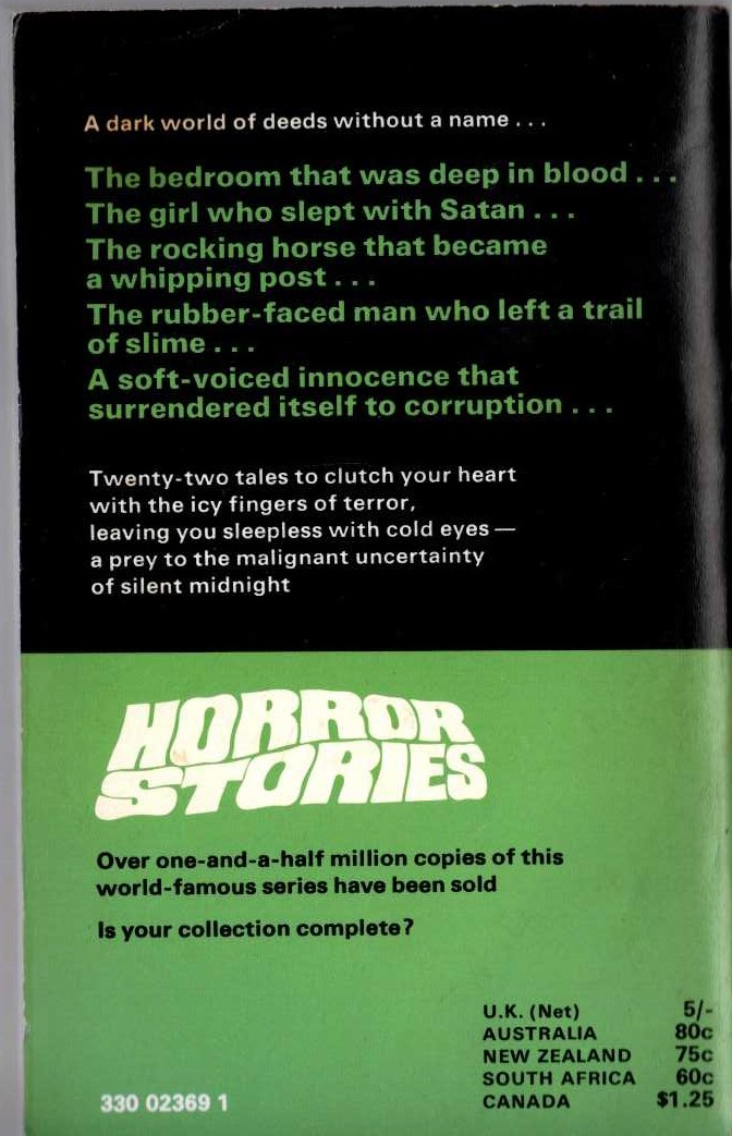 Herbert van Thal (selects) THE TENTH PAN BOOK OF HORROR STORIES. Vol.10.10th magnified rear book cover image