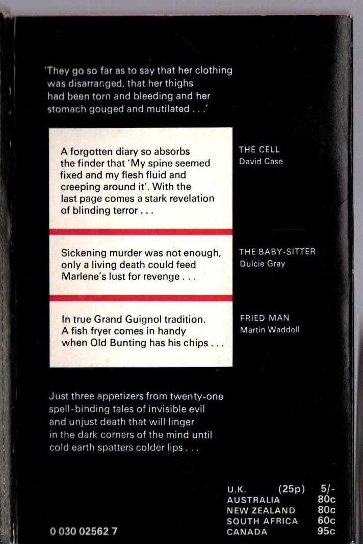 Herbert van Thal (selects) THE ELEVENTH PAN BOOK OF HORROR STORIES. Vol.11.11th magnified rear book cover image