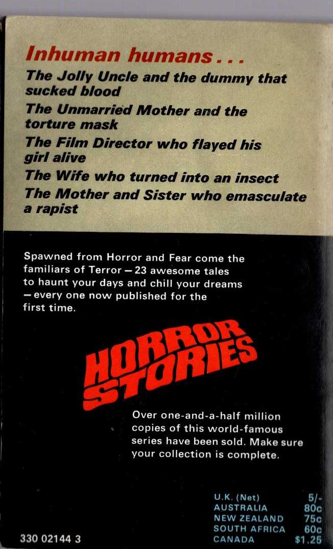 Herbert van Thal (selects) THE NINTH PAN BOOK OF HORROR STORIES. Vol.9.9th magnified rear book cover image