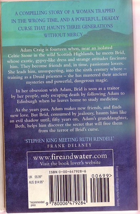 Barbara Erskine  ON THE EDGE OF DARKNESS magnified rear book cover image