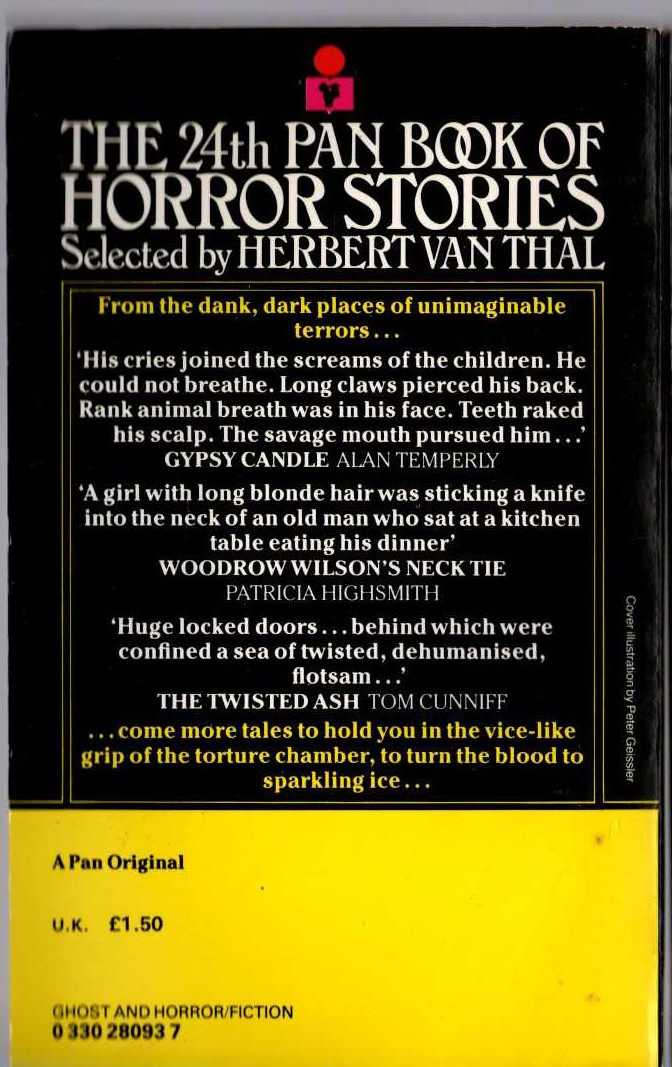 Herbert van Thal (selects) THE 24th PAN BOOK OF HORROR STORIES. Vol.24 magnified rear book cover image