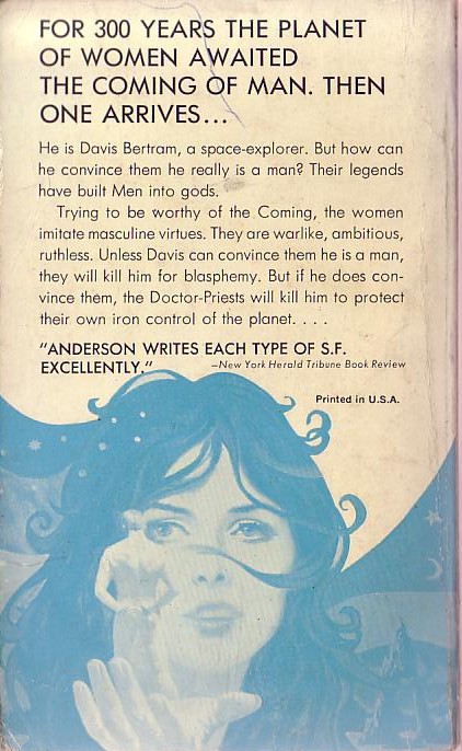 Poul Anderson  VIRGIN PLANET magnified rear book cover image
