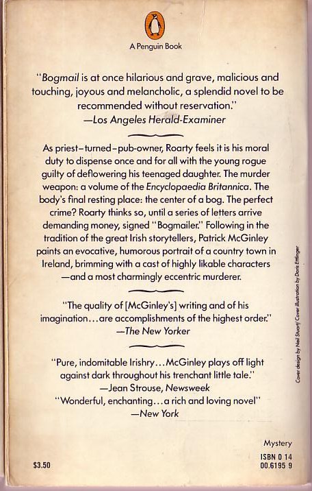 Patrick McGinley  BOGMAIL magnified rear book cover image