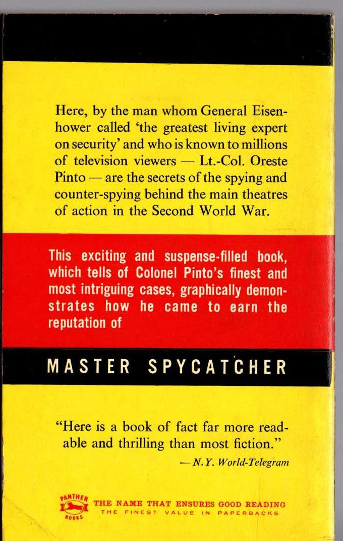 Oreste Pinto  SPYCATCHER magnified rear book cover image