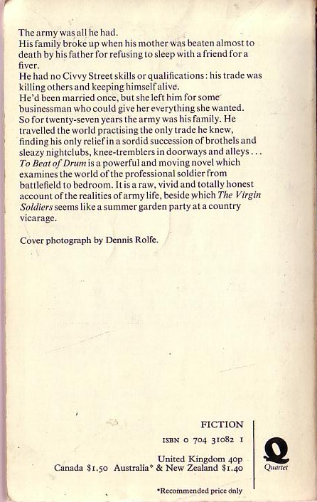 Eric Geoffrey  TO BEAT OF DRUM magnified rear book cover image