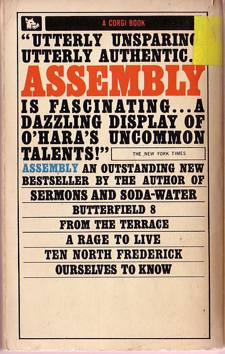 John O'Hara  ASSEMBLY magnified rear book cover image