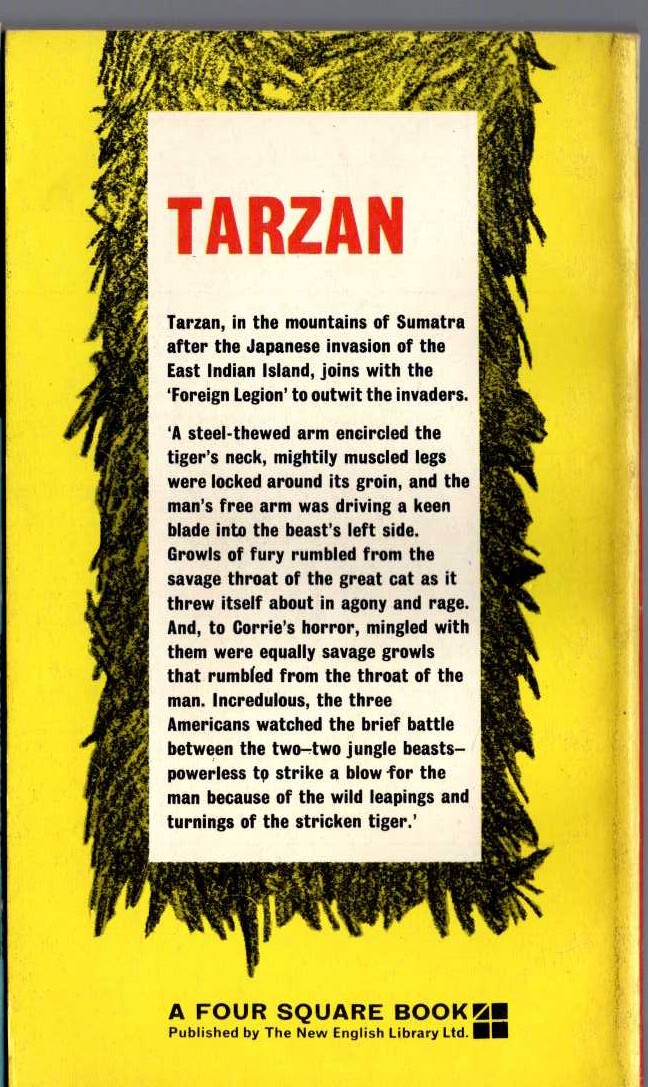 Edgar Rice Burroughs  TARZAN AND THE FOREIGN LEGION magnified rear book cover image