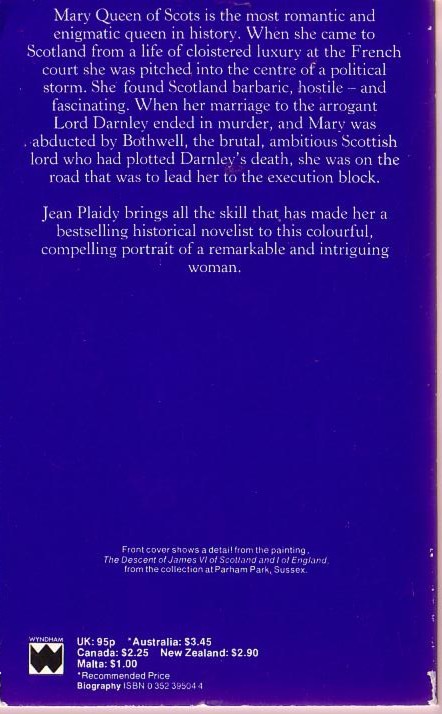 Jean Plaidy  MARY QUEEN OF SCOTS (Biography) magnified rear book cover image