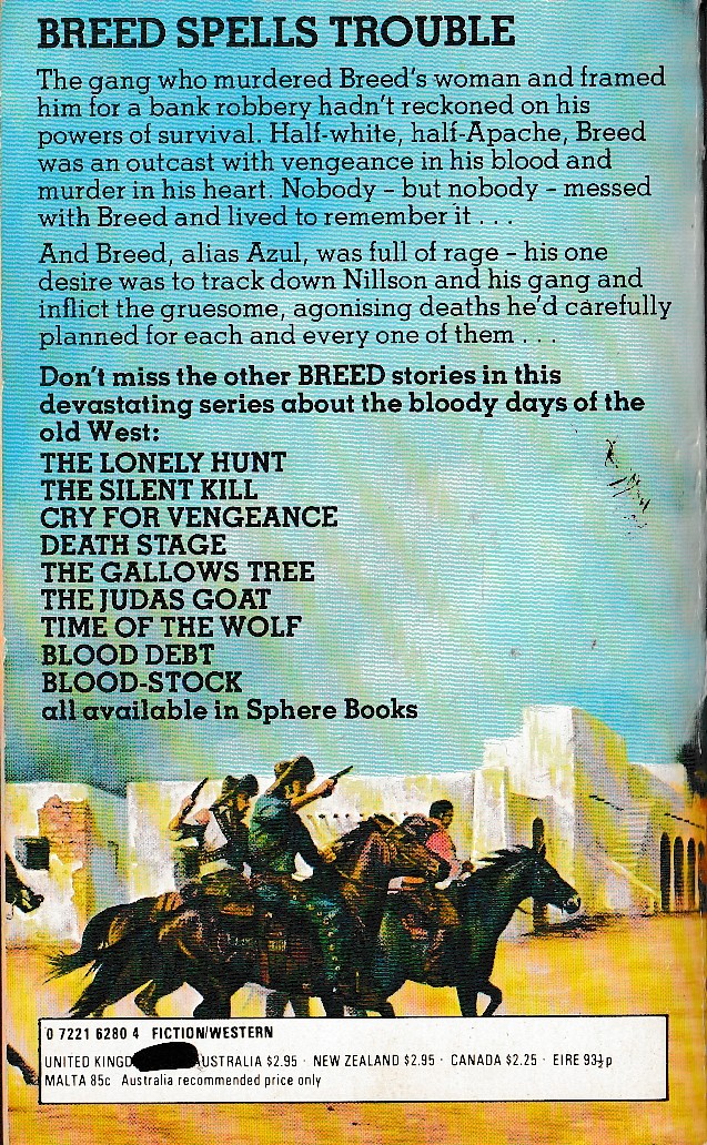 James A. Muir  BREED 10: OUTLAW ROAD magnified rear book cover image