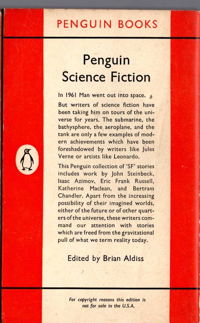 Brian Aldiss (Edits) PENGUIN SCIENCE FICTION magnified rear book cover image