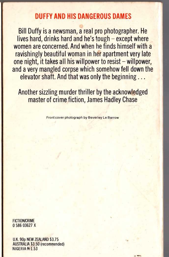 James Hadley Chase  HE WON'T NEED IT NOW magnified rear book cover image
