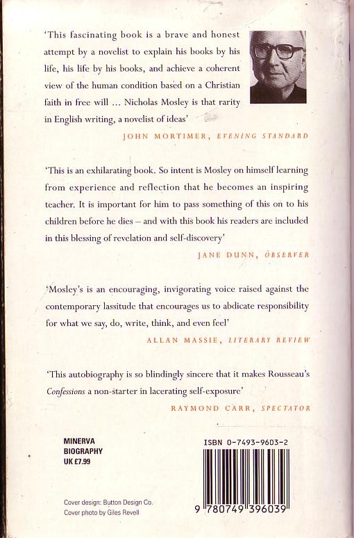 Nicholas Mosley  EFFORTS AT TRUTH. An Autobiography magnified rear book cover image