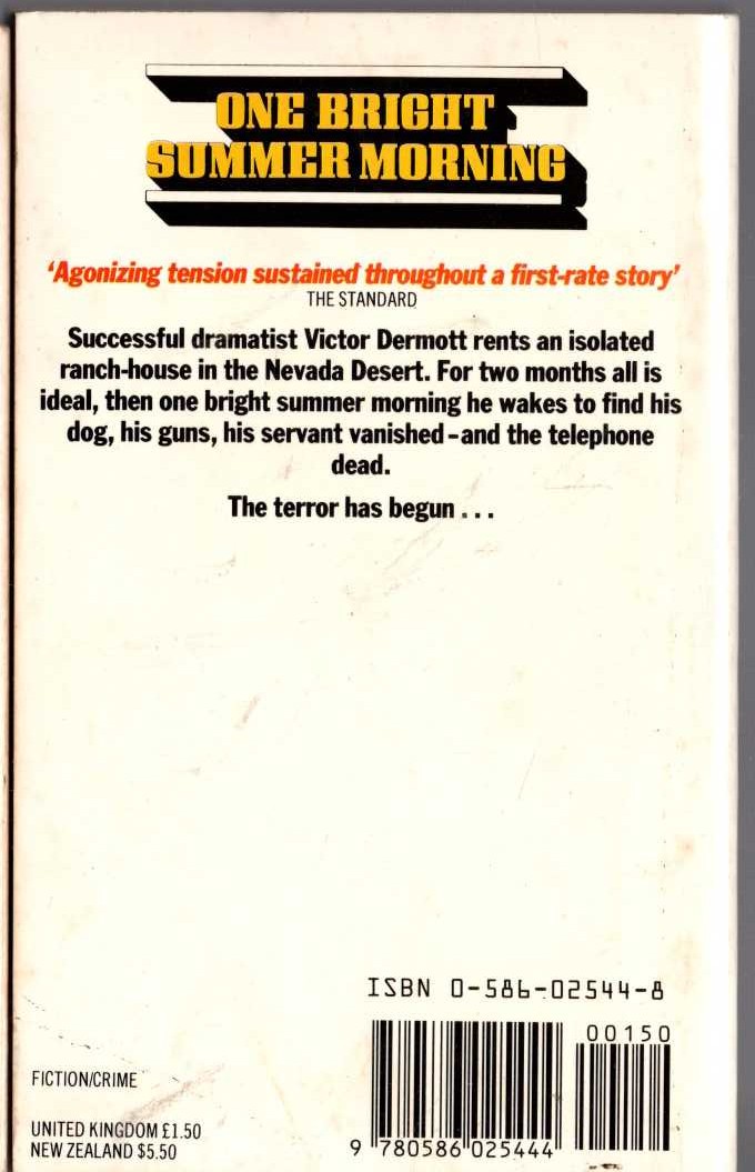 James Hadley Chase  ONE BRIGHT SUMMER MORNING magnified rear book cover image