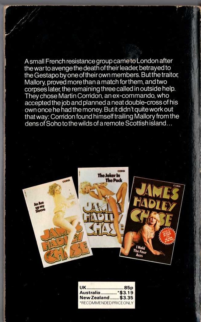 James Hadley Chase  MALLORY magnified rear book cover image