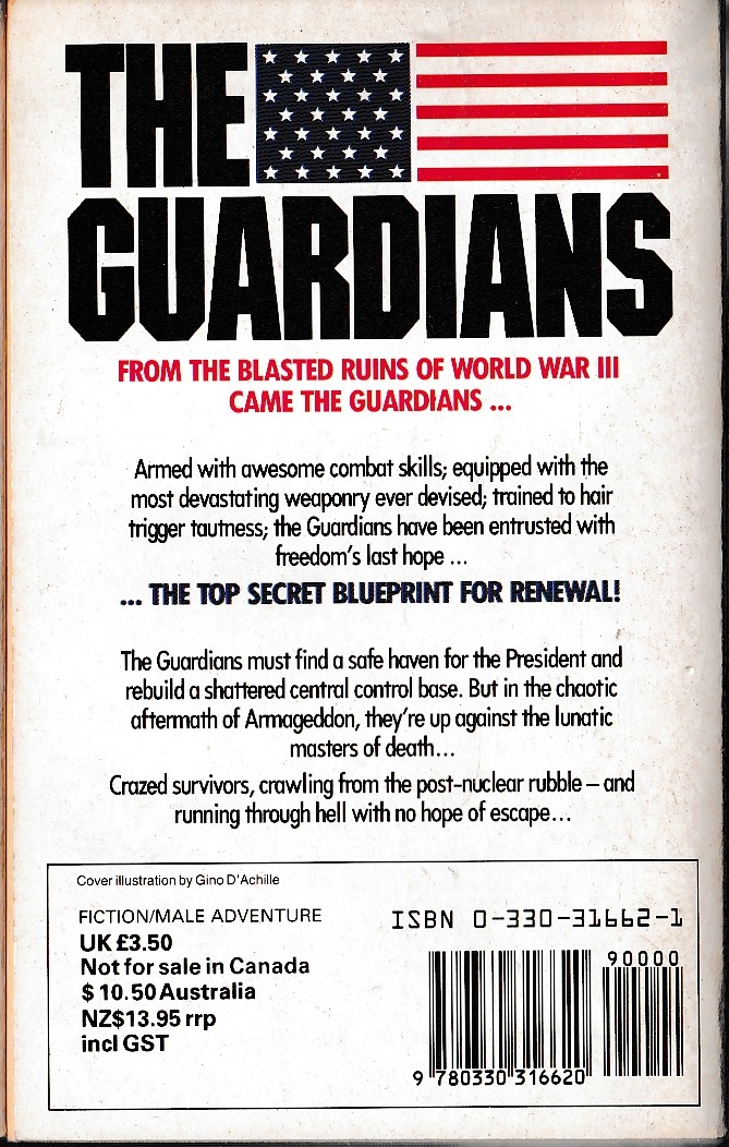 Richard Austin  THE GUARDIANS: ARMAGEDDON RUN magnified rear book cover image