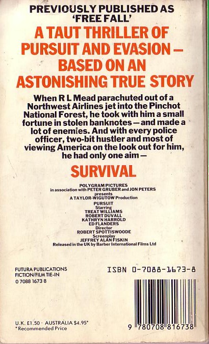 J.D. Reed  PURSUIT (Robert Duvall) magnified rear book cover image
