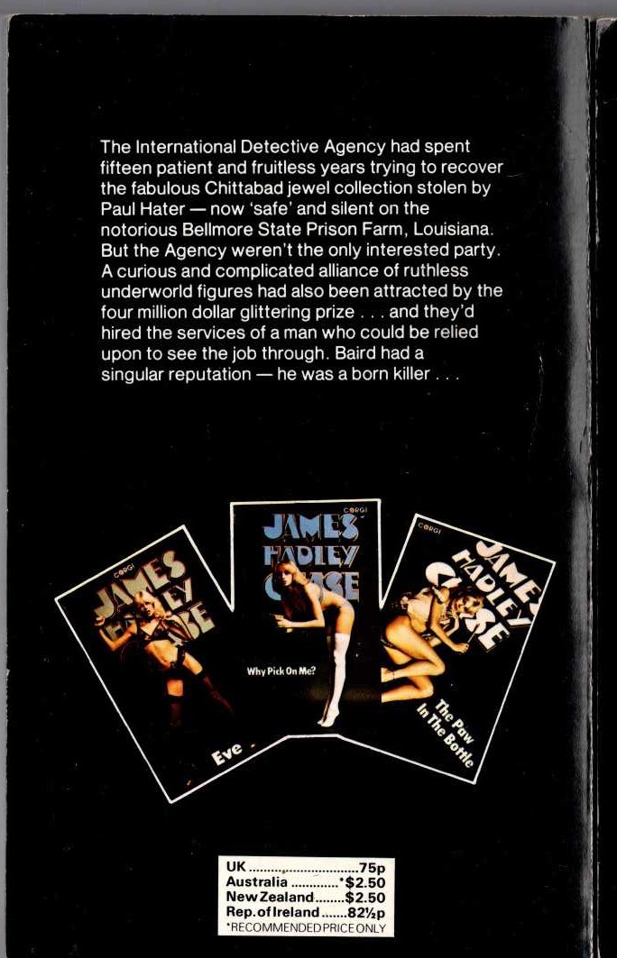 James Hadley Chase  THE FAST BUCK magnified rear book cover image