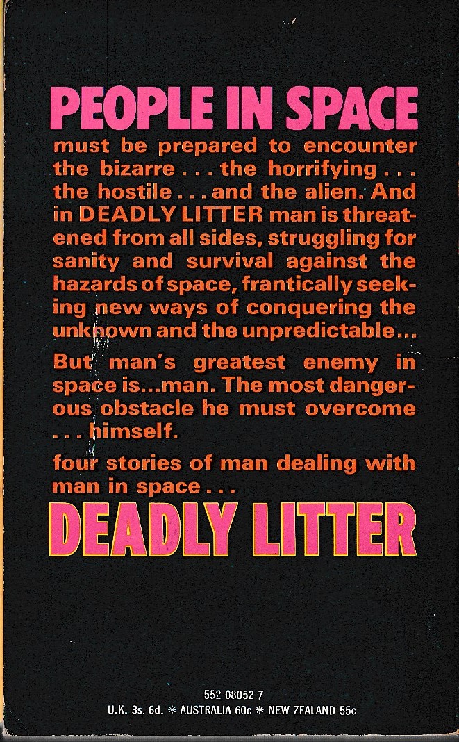 James White  DEADLY LITTER (4 stories) magnified rear book cover image