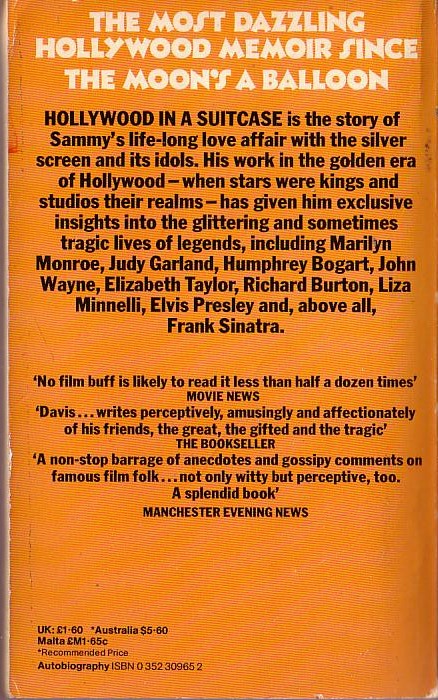 Sammy Davis Jr.  HOLLYWOOD IN A SUITCASE magnified rear book cover image
