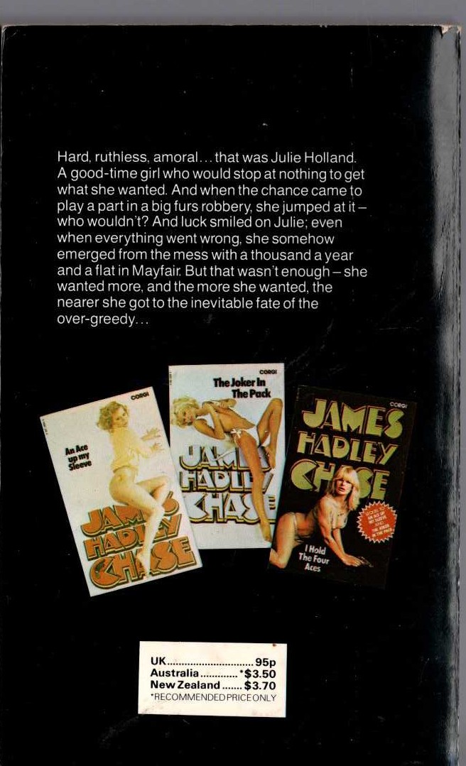 James Hadley Chase  THE PAW IN THE BOTTLE magnified rear book cover image