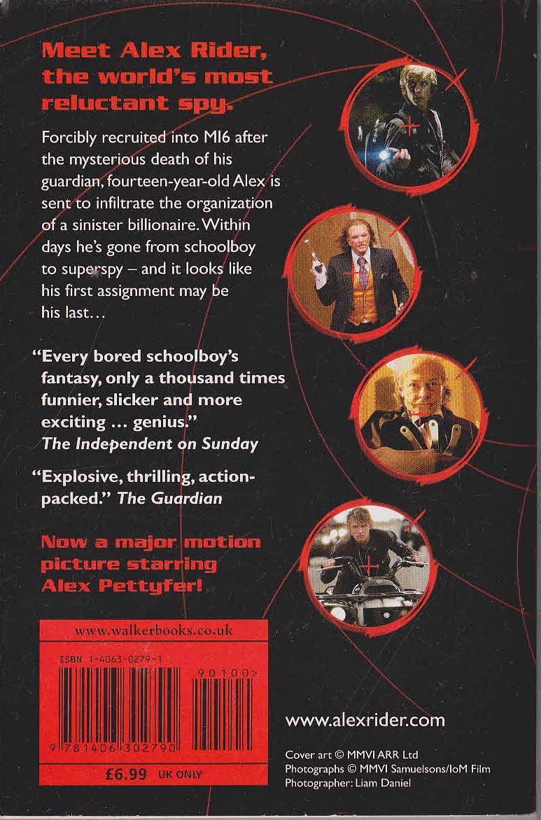 Anthony Horowitz  STORMBREAKER (Alex Rider Film tie-in) magnified rear book cover image