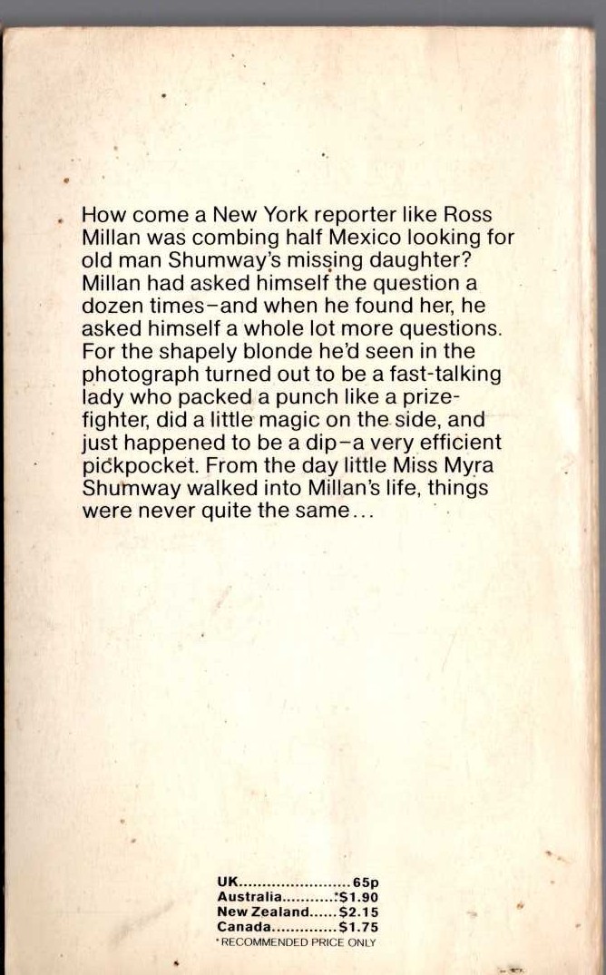 James Hadley Chase  MISS SHUMWAY WAVES A WAND magnified rear book cover image