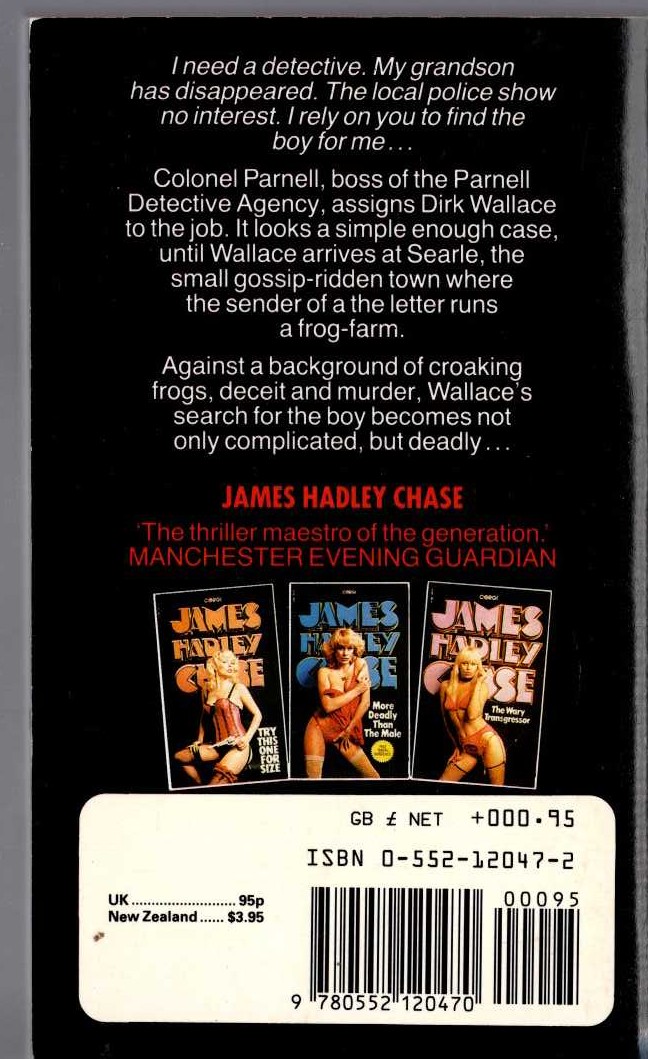 James Hadley Chase  HAND ME A FIG LEAF magnified rear book cover image