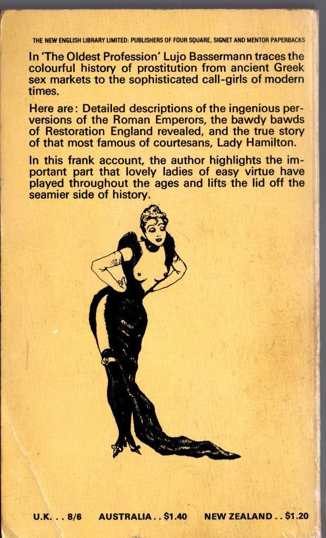 Lujo Bassermann  THE OLDEST PROESSION. A HISTORY OF PROSTITUTION magnified rear book cover image