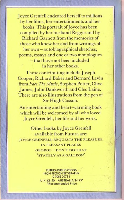 Joyce Grenfell JOYCE - by herself & her friends<BR>
    Futura rpt.1982 (Illus.) rear cover image