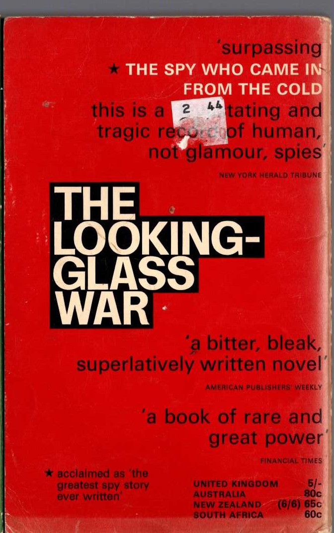 John Le Carre  THE LOOKING-GLAS WAR magnified rear book cover image