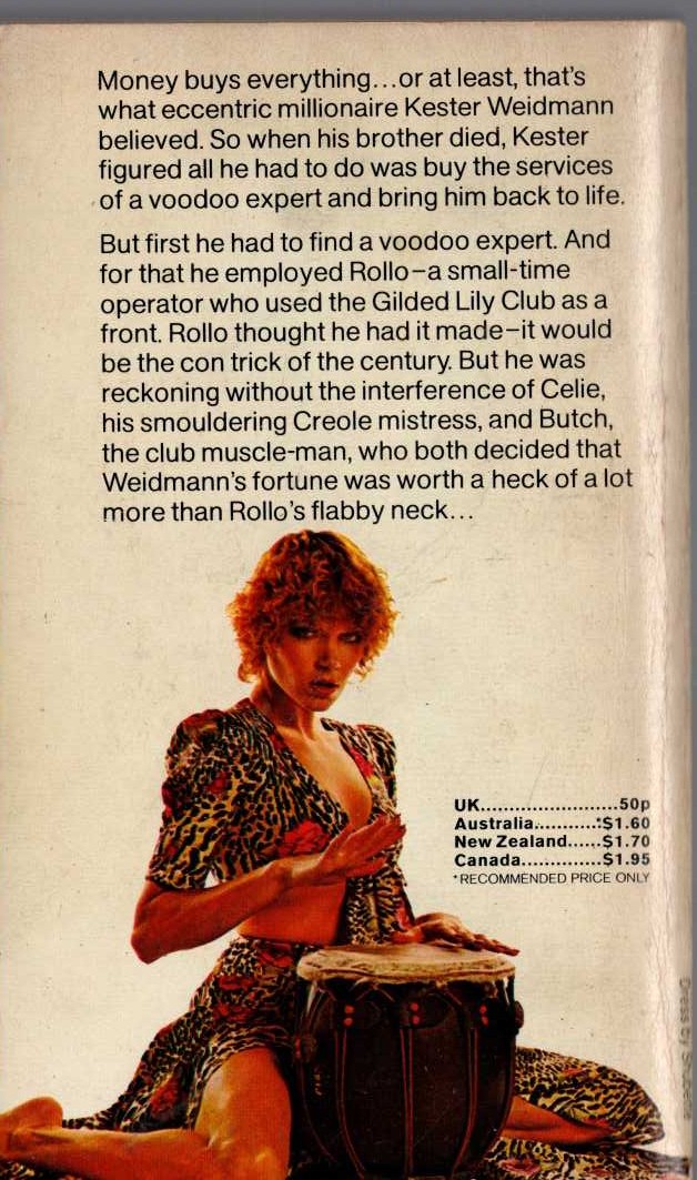 James Hadley Chase  MAKE THE CORPSE WALK magnified rear book cover image