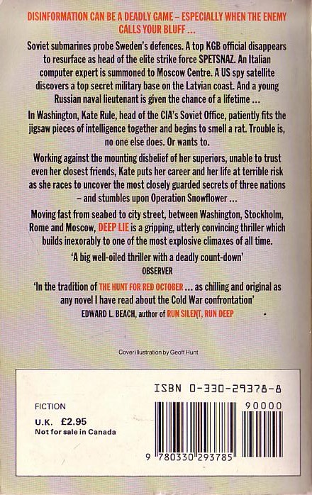 Stuart Woods  DEEP LIE magnified rear book cover image