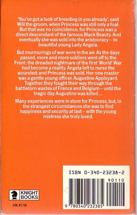 Diana Pullein-Thompson  BLACK PRINCESS magnified rear book cover image