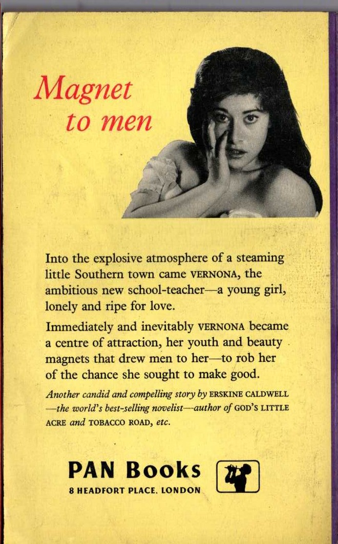 Erskine Caldwell  EPISODE IN PLAMETTO magnified rear book cover image