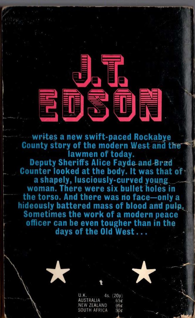 J.T. Edson  THE DEPUTIES magnified rear book cover image