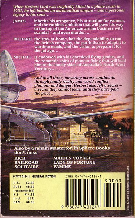 Graham Masterton  LORDS OF THE AIR magnified rear book cover image