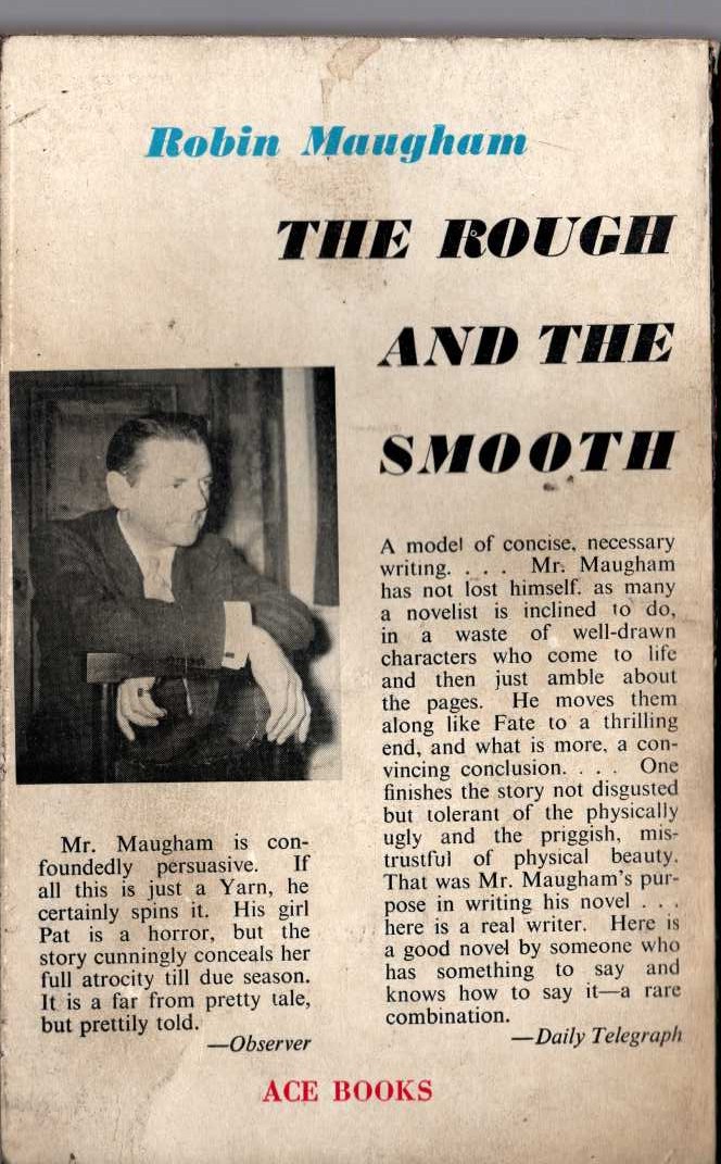Robin Maugham  THE ROUGH AND THE SMOOTH magnified rear book cover image