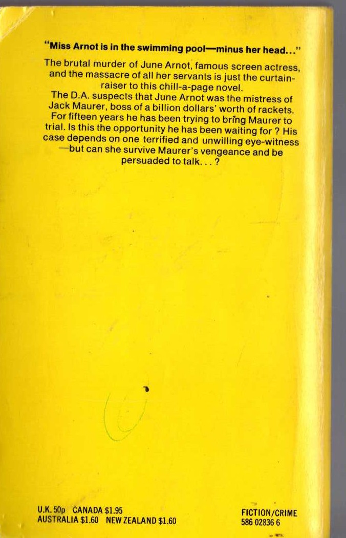 James Hadley Chase  THIS WAY FOR A SHROUD magnified rear book cover image