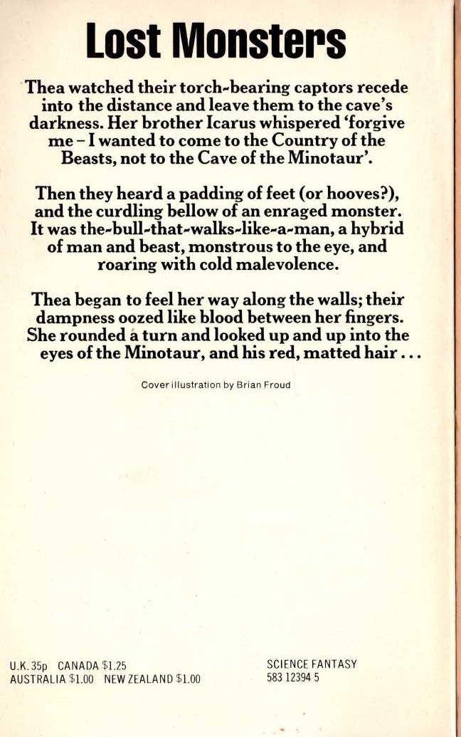 Thomas Burnett Swann  DAY OF THE MINOTAUR magnified rear book cover image